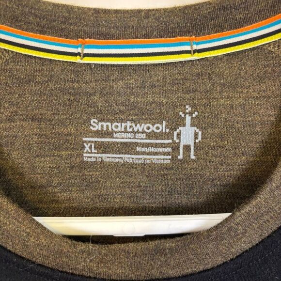 Smartwool Men's Merino Wool Crewneck Sweater Green with Black & Grey Size XL - Picture 5 of 6